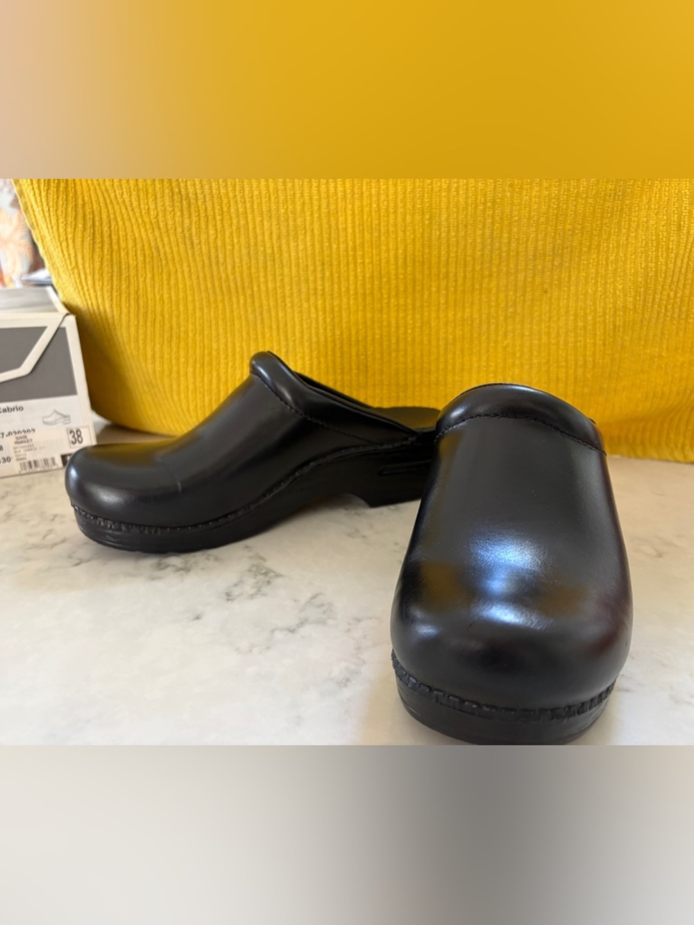 Dansko Women's Sonja Cabrio Black Leather Slip-On Clogs